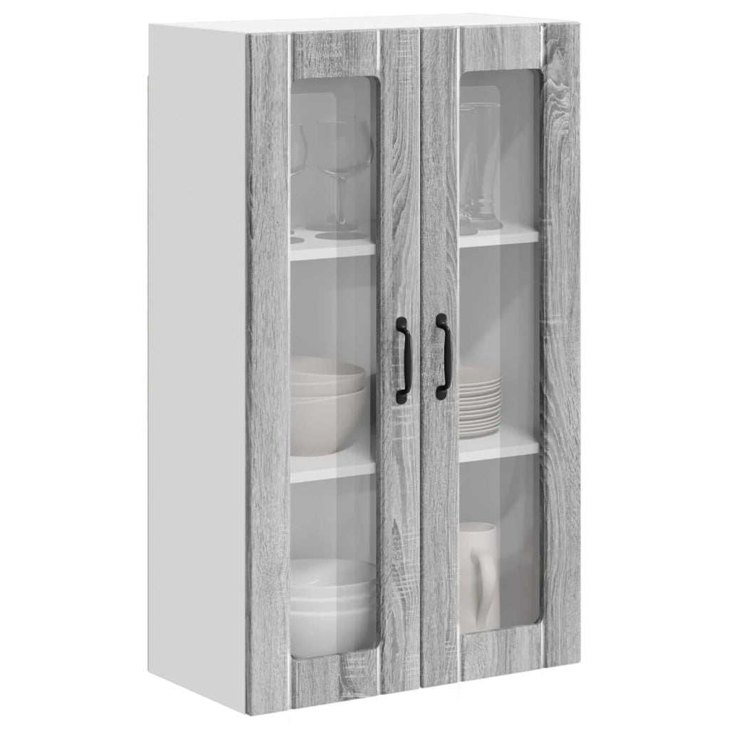 Mobile in vetro da parete LUCCA Grigio Sonoma 60 x 31 x 100 cm 885181