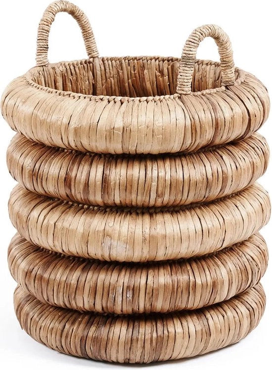 Cesta voluminosa - Mandria tessuta - Spazio di stoccaggio decorativo - Progetto facile da trasportare - 44 cm x 44 cm x 65 cm