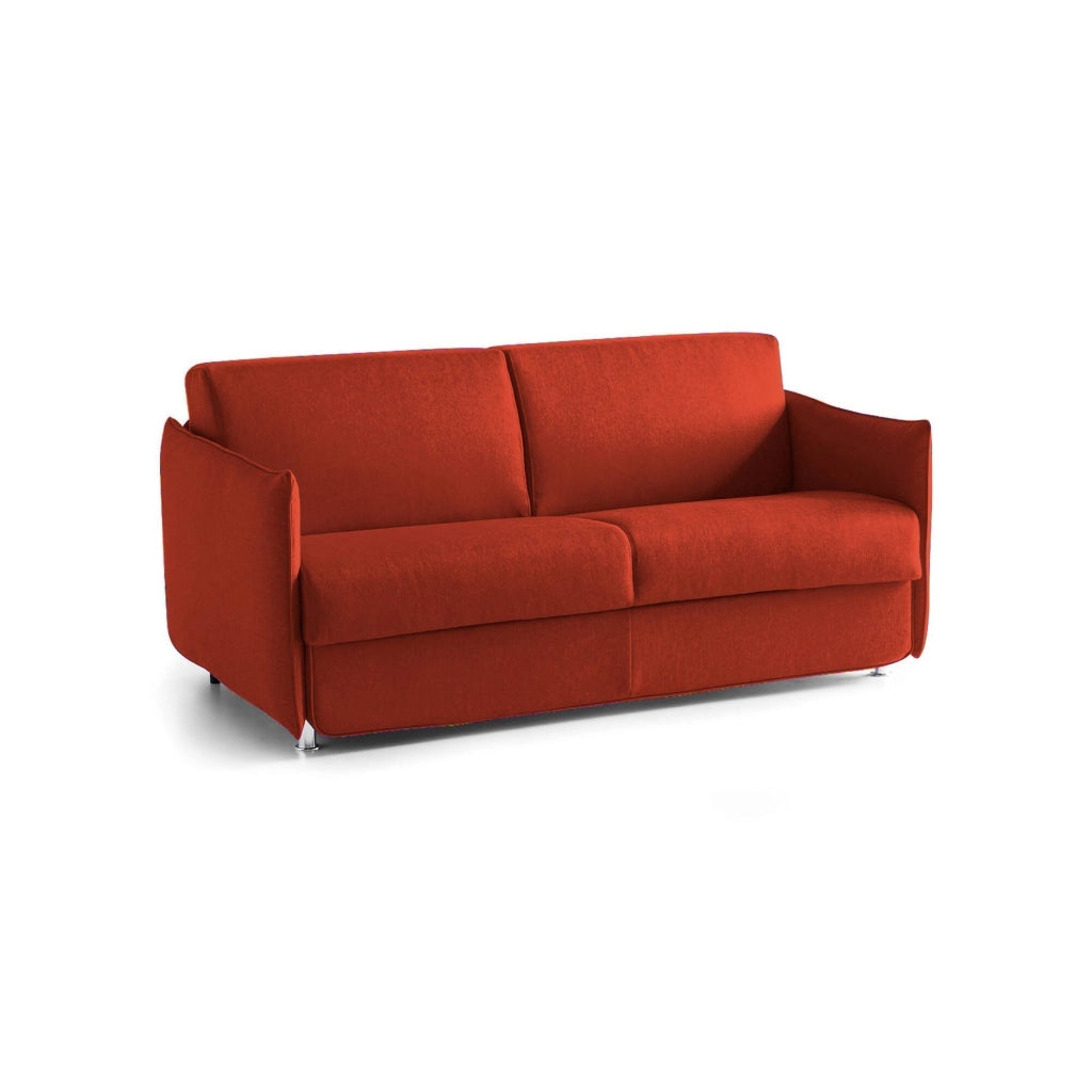 Follina, Divano Letto 2 Posti Sfoderabile Made in Italy, 160x95 cm Arancione