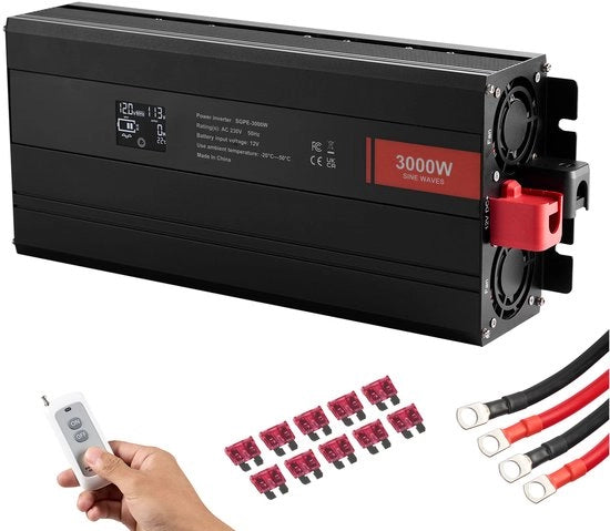 Omvormer Sinusoidale, Potenza 3000W, Trasforma 12 V DC in 230 V AC