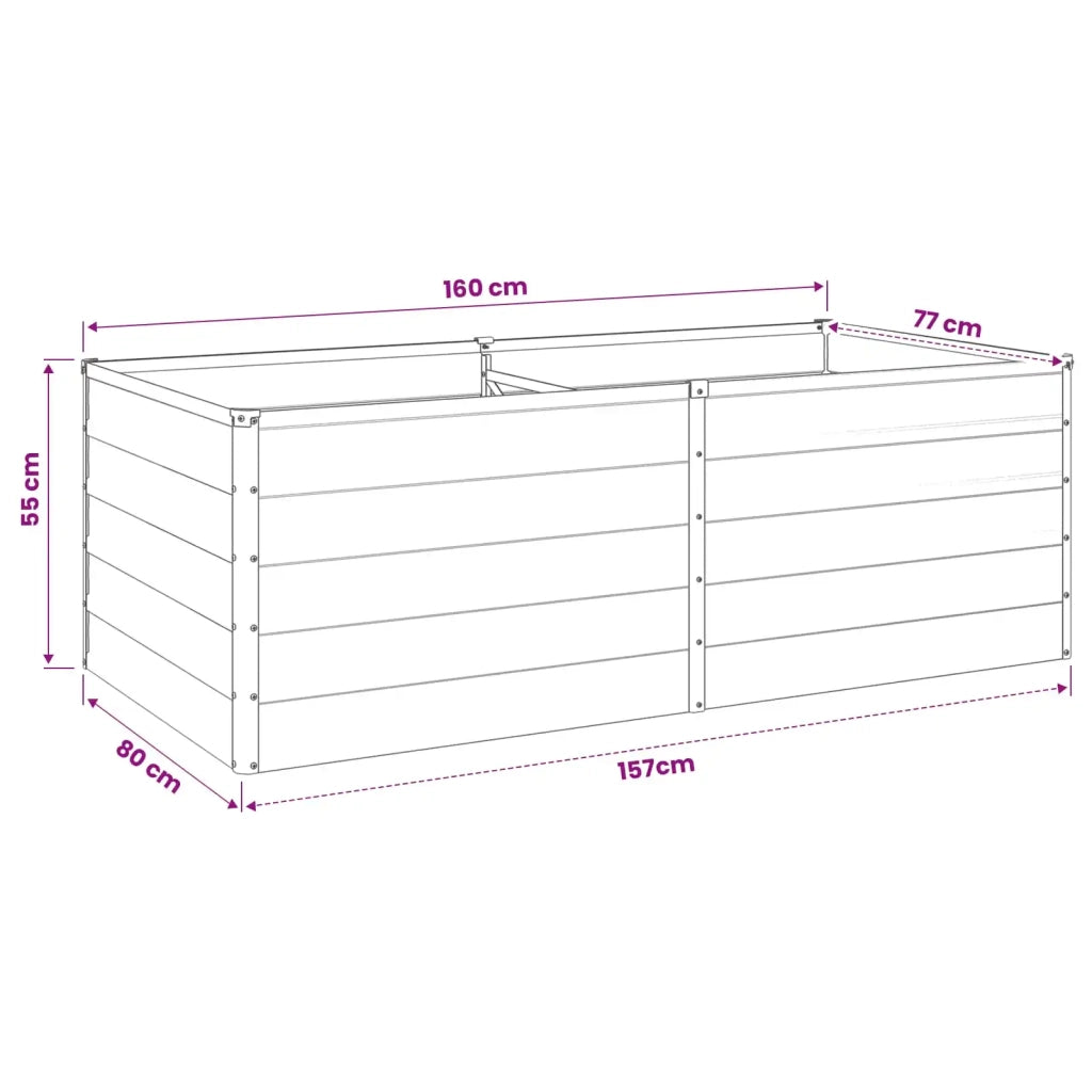Letto rialzato da giardino Naturale 160 x 80 x 55 cm 8006395