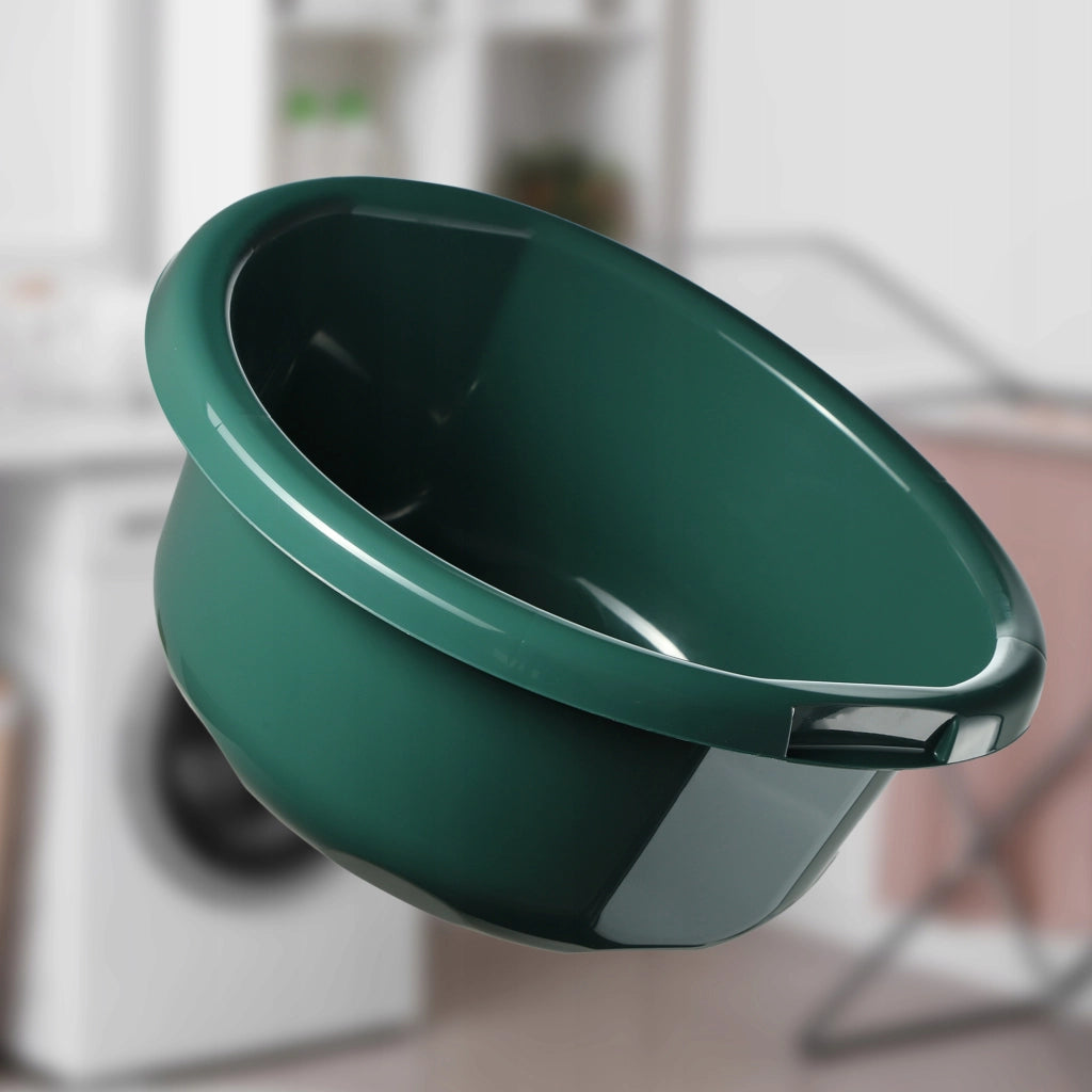 Bacinella in plastica KADAX da 5 litri, rotonda, con manici.