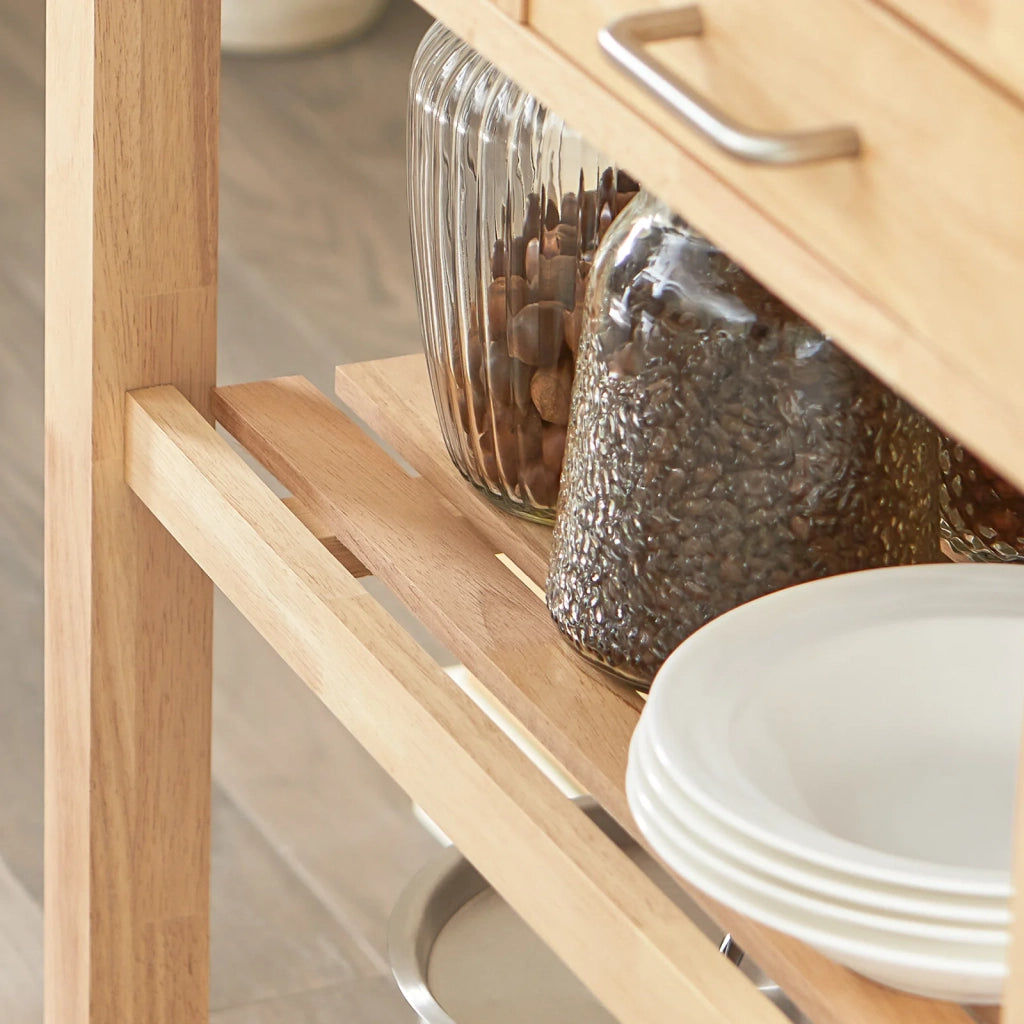 Carrello Cucina Scaffale Cucina Mobile Cucina Legno Con Route Fkw24-N