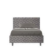 Letto imbottito 1 piazza e mezza 120x200 cm tessuto Era Adele - Contenitore,Blu