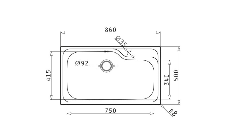 Pyramis titan , lavabo da incasso in acciaio inox, lavello misura esterna 86x50 cm