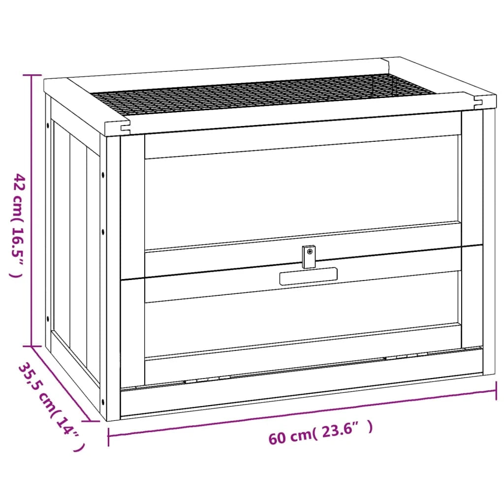 Gabbia per criceti 60 x 35,5 x 42 cm in legno massello di abete marrone 02_0041680