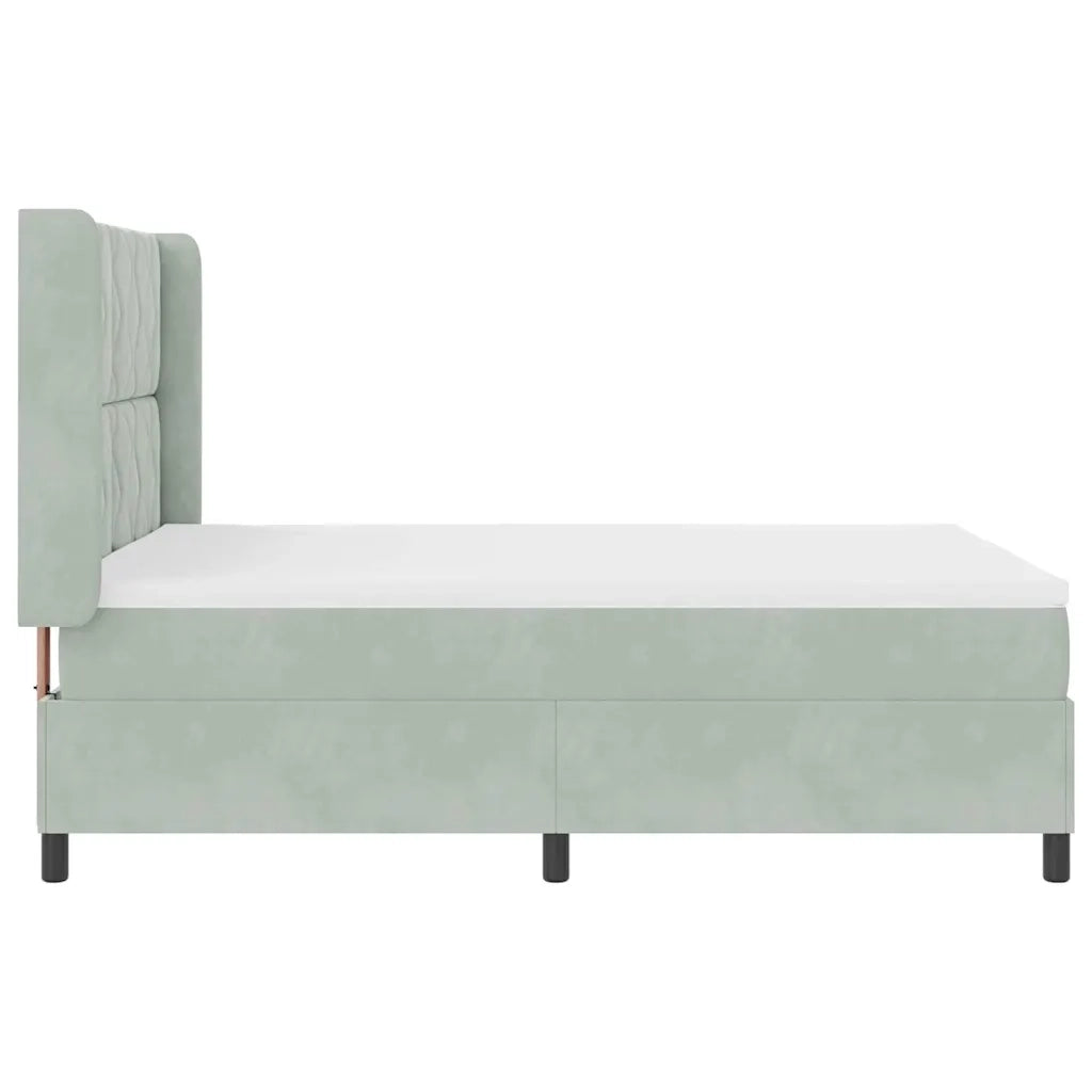 Letto a molle con testiera Grigio chiaro 140 x 200 cm Velluto 3343922