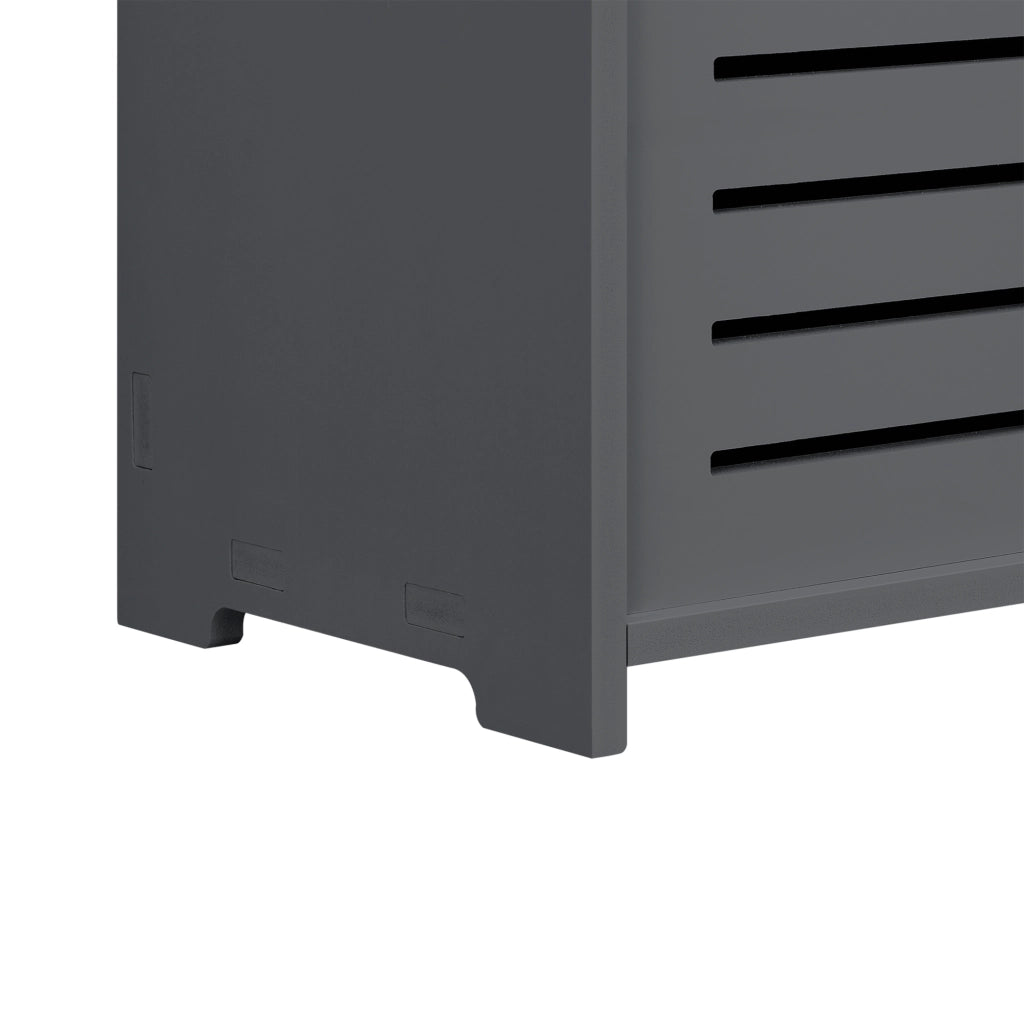Armadietto da Bagno a Terra con 2 Ante e Ripiani 62 x 45 x 25 cm Mobiletto Armadio da Bagno con Sportelli di Design - Grigio Scuro