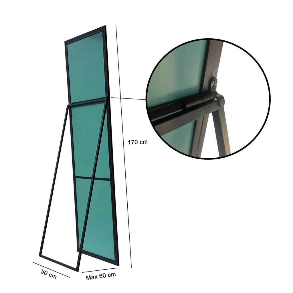 Ronzone, Specchio Forma Rettangolare, 60x170h cm Nero