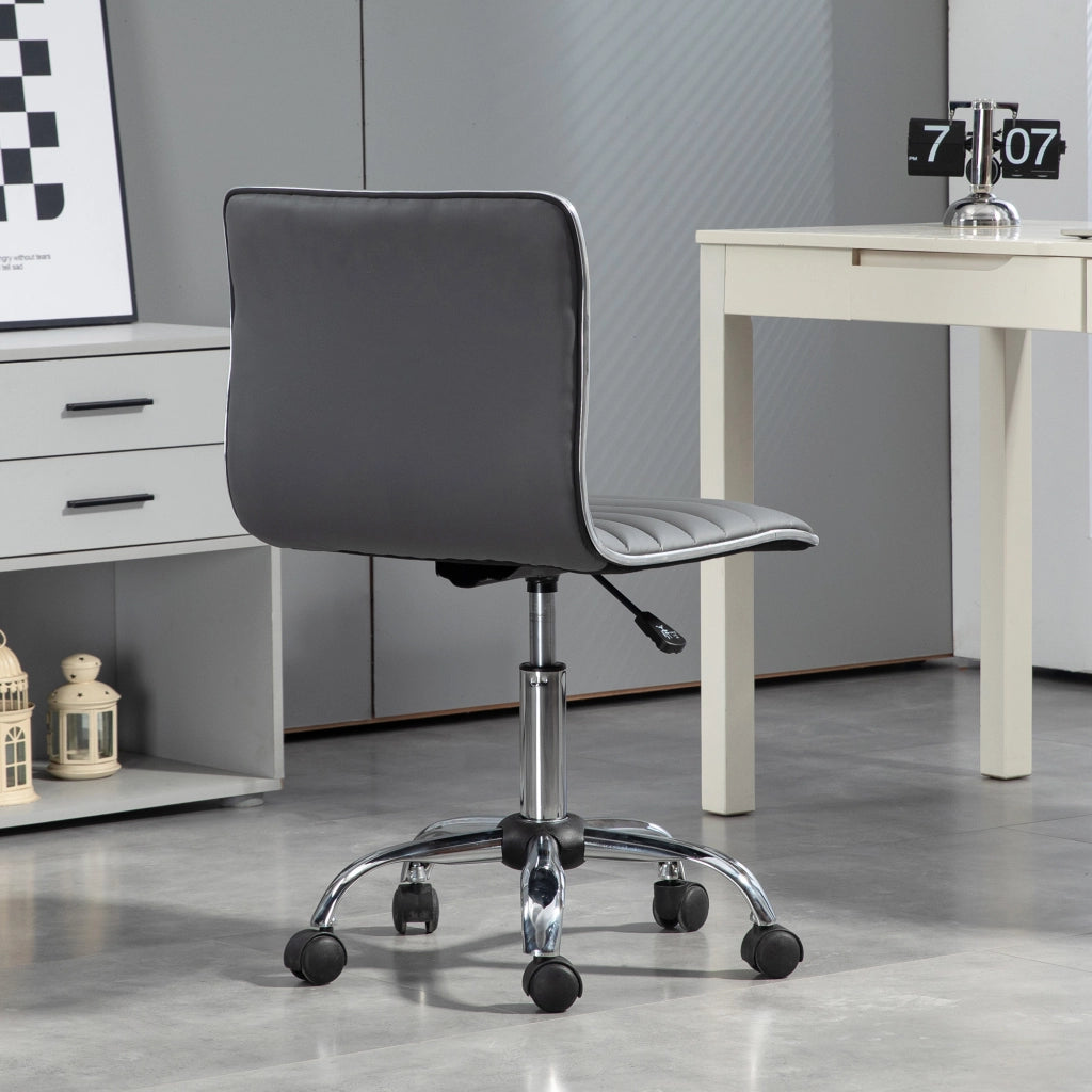 Sedia da ufficio girevole senza braccioli ¨C zephmum ¨C Grigio scuro imbottita PU