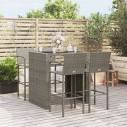 Set da Bar da Giardino 5 pz Grigio in Polyrattan 3187667