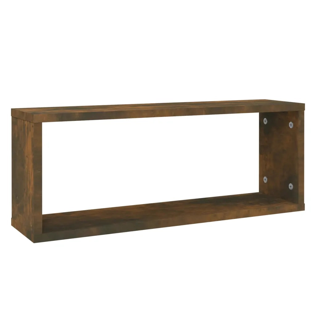 2 pz Mensole Parete | Mensola sospesa Cubo Rovere Fumo 80x15x26,5cm in Multistrato