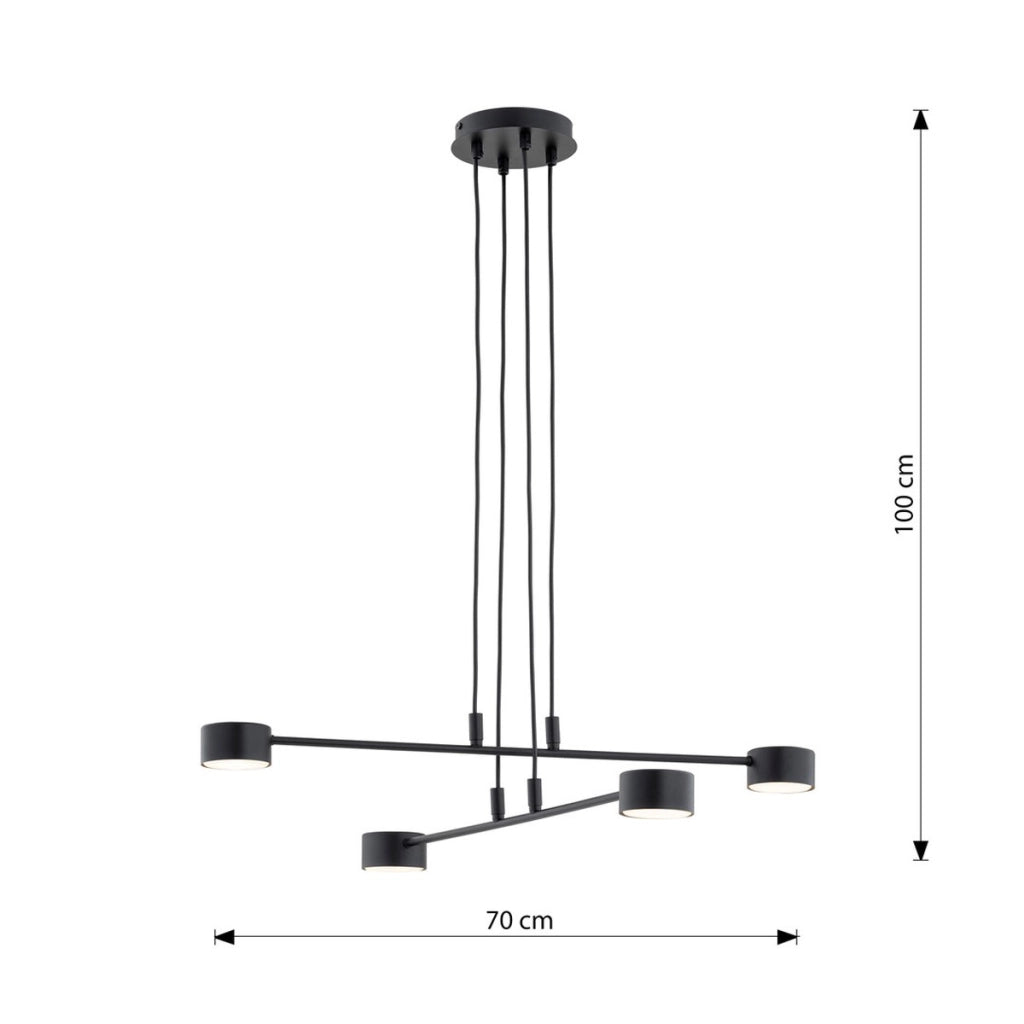 Lampada a sospensione Modus in acciaio nero opaco