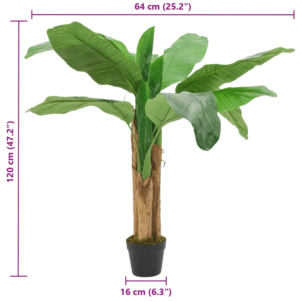 Albero di Banano Artificiale 9 Foglie 120 cm Verde 359000