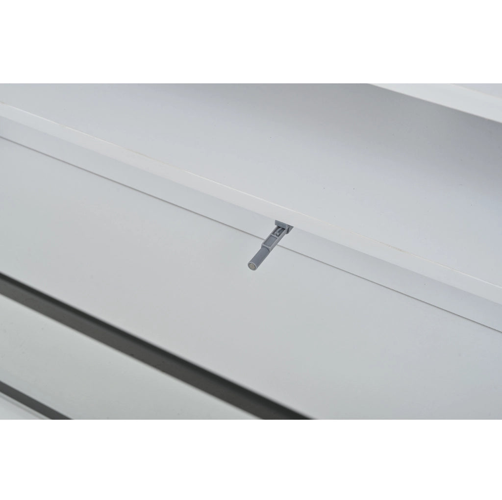 Mobile TV bianco lucido 180 x 38 x 45 cm con LED e 2 ante