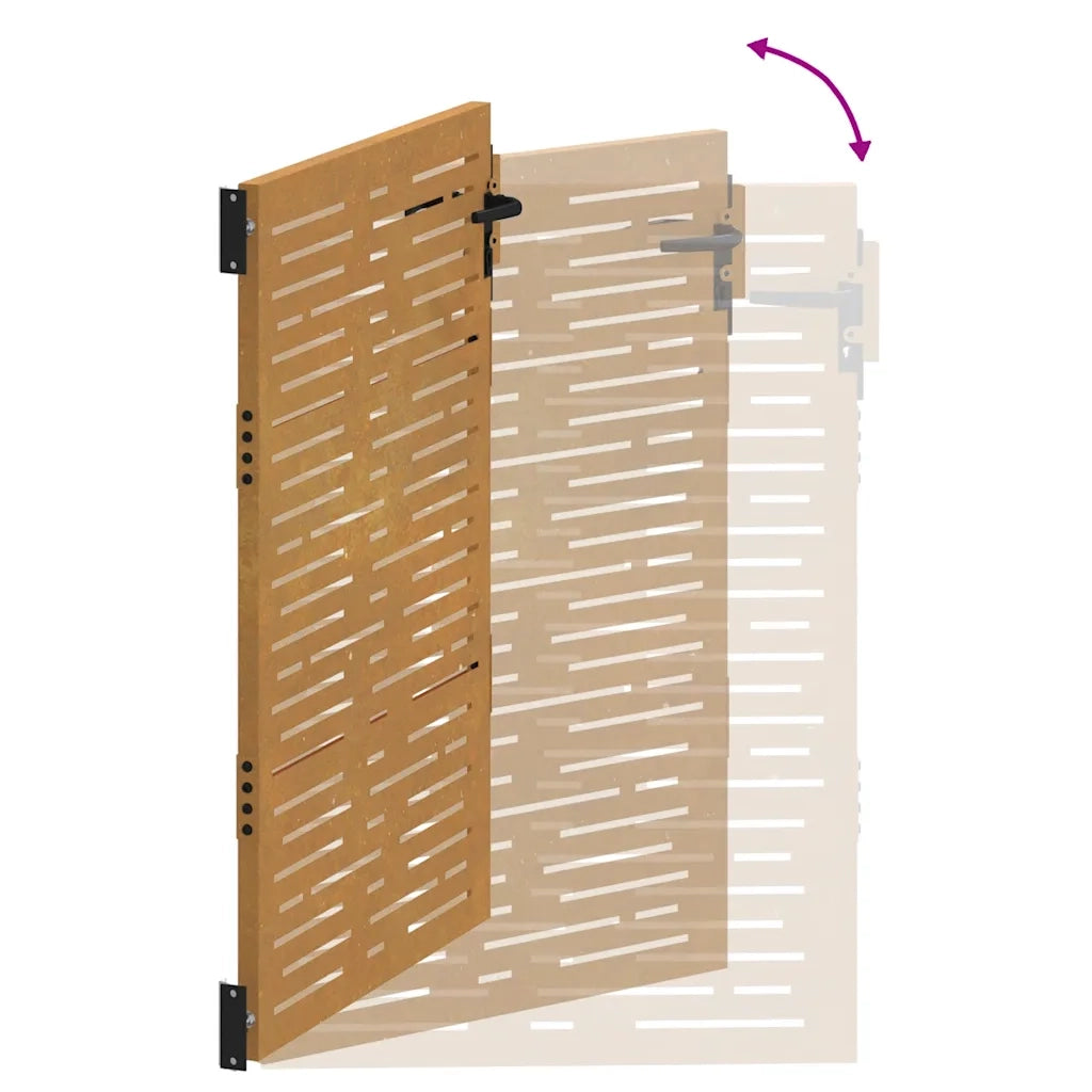 Cancello da giardino 85x150 cm in acciaio Corten design quadrato 153247