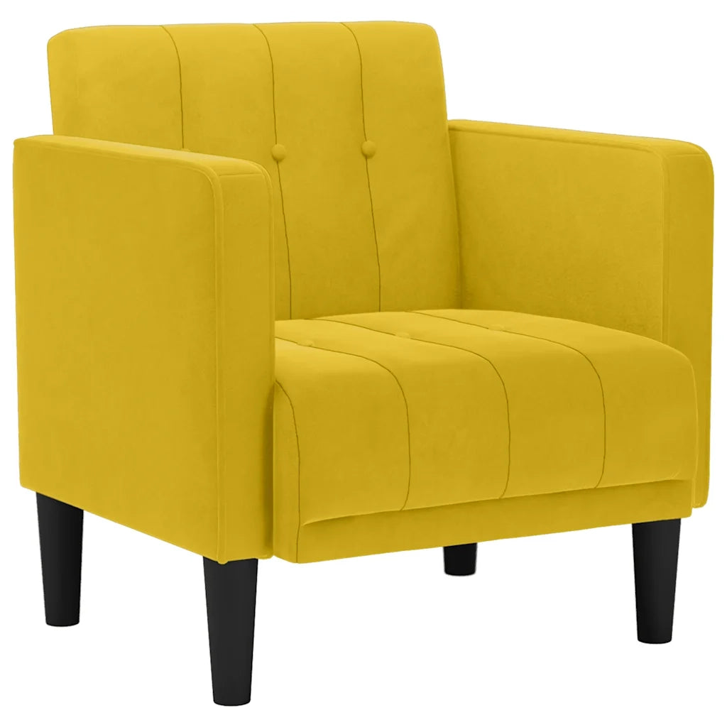 Divano Sedia con Braccioli Giallo 53 cm in Velluto 4100558