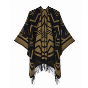 Sciarpa/stola da donna con nappe, alla moda, calda, spessa e divisa.