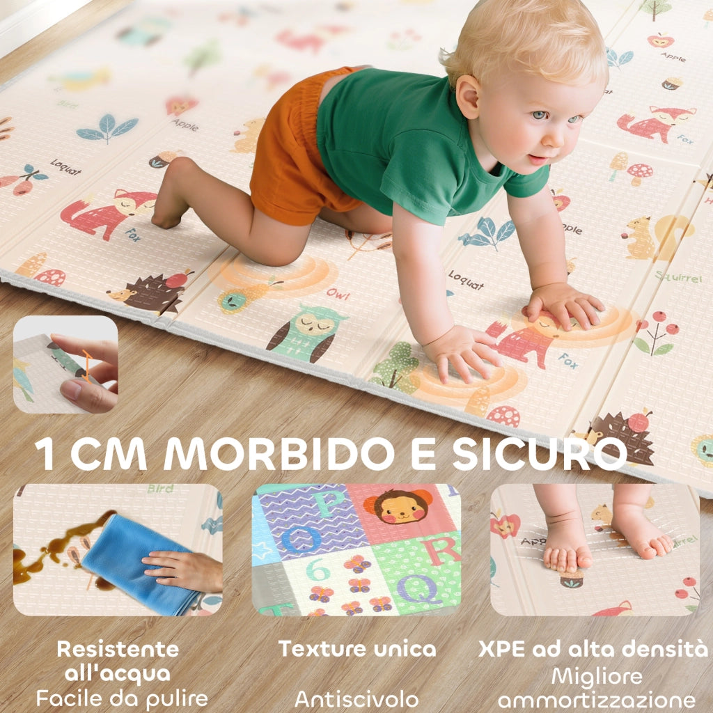 Tappeto Bambini Numeri Lettere Impermeabile ¨C zephmum ¨C Multicolore 180x150x1 cm