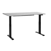 Scrivania regolabile in altezza elettricamente grigio e nero 160 x 72 cm Struttura in acciaio verniciato a polvere