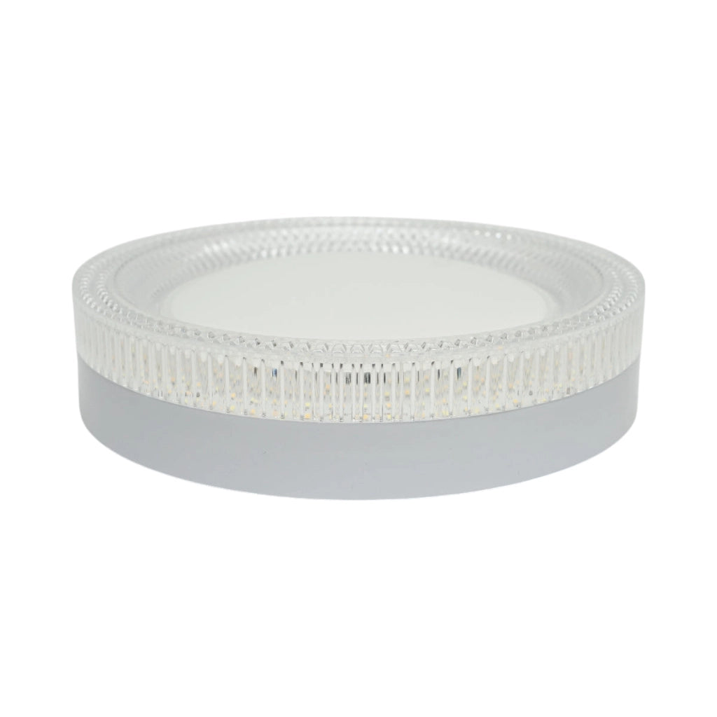 Plafoniera LED 24W, 220V, luce regolabile 3CCT 3000K/4000K/6500K, corpo rotondo 180x40mm, IP20.