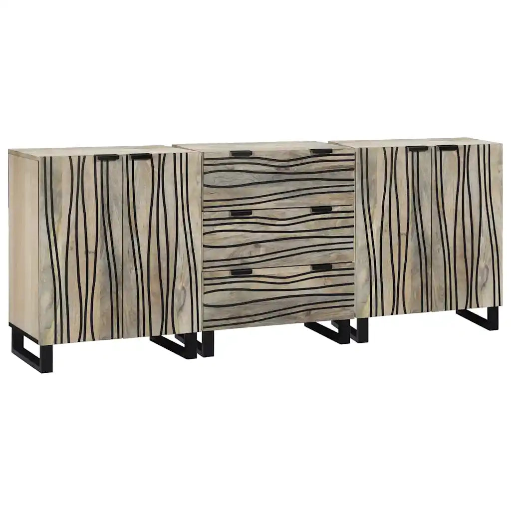 Set di mobili per il bagno 3 pcs Bianco Legno multistrato