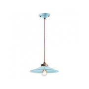 Lampadario Vintage Colors Ferro E Ceramica Azzurro 1 Luce E27 30Cm