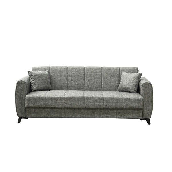 Divano Pronto Letto 3 Posti Contenitore cm. 210x78x78 Tessuto Delhi Mina