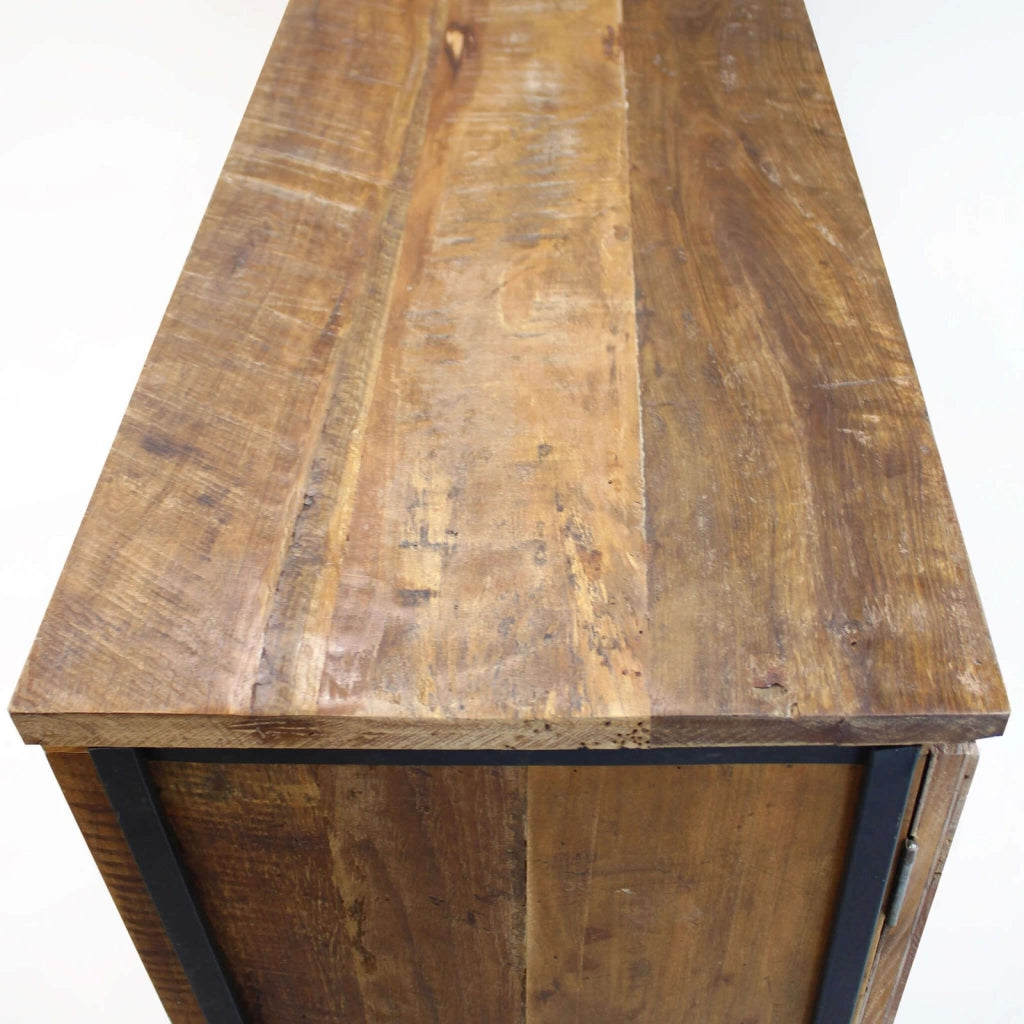 Madia Moderna a due ante in Legno Metallo cm 100x40x86 - DARWIN