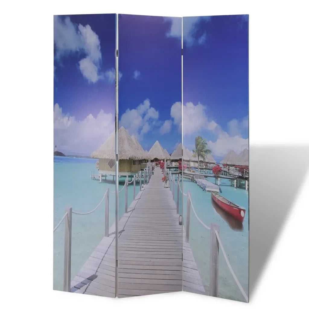 Paravento Pieghevole 120x170cm con Stampa Spiaggia 240474