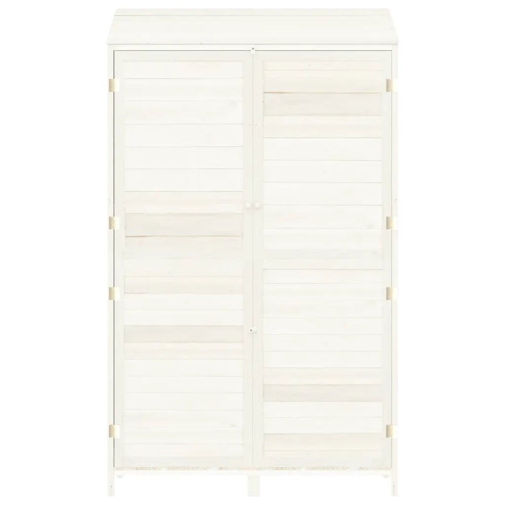 Capanno da Giardino Bianco 102x52x174,5 cm Legno Massello Abete 152191