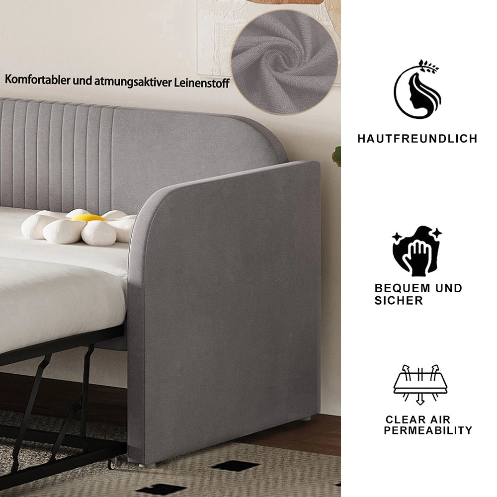 Divano letto estensibile - Xylo - 90/180x190 cm - Grigio chiaro
