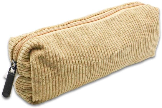 Etui estetico in corduroy, etui per ragazze, piccolo etui, per ragazzi, adolescenti, ritorno a scuola, etui, oggetti da studio da non perdere, etui (marrone)