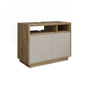 Mobile sottolavabo per bagno Beatrice Cachemire/Rovere artigianale 80 x 64 cm con 2 porte Vicco