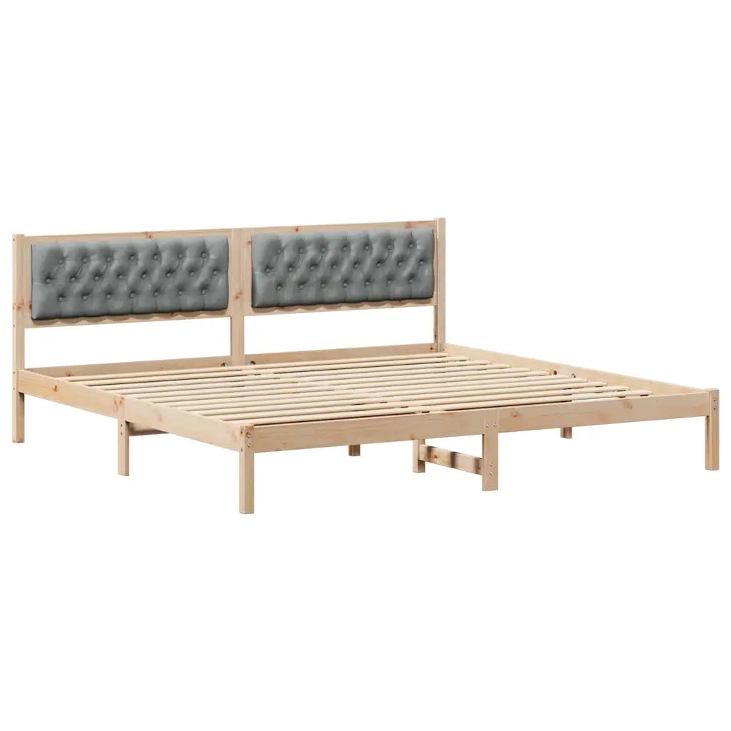 Struttura del letto Grigio chiaro 200 x 200 cm Pino massello 3394233