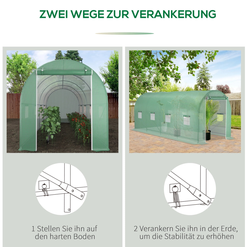 SERRA 500x200x205 cm in acciaio e PE verde