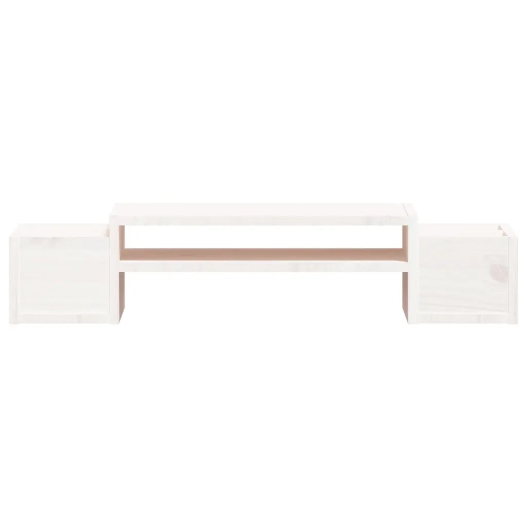 Supporto per Monitor Bianco 70x27,5x15cm Legno Massello di Pino cod mxl 67331