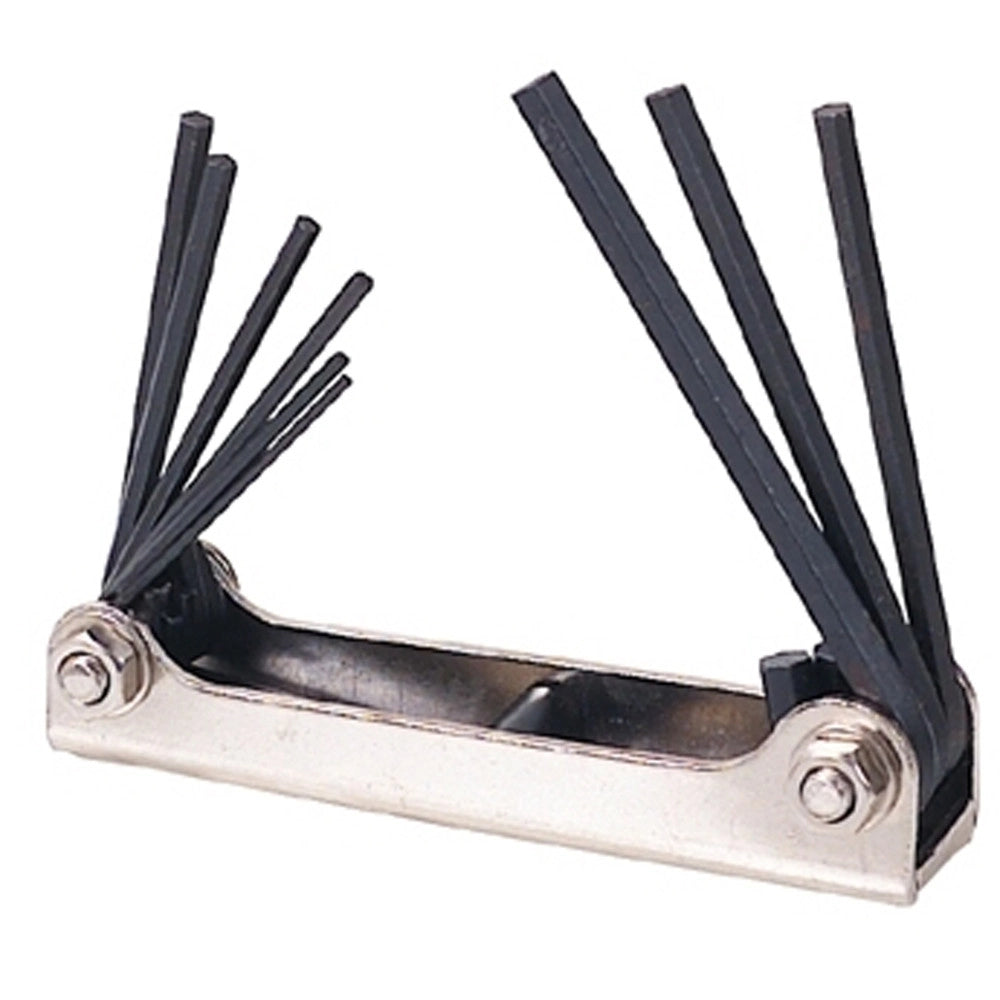 Trade Shop - Set 9 Chiavini Brugola Esagonali Brunite Nere Punte Torx Tascabili Impugnatura -