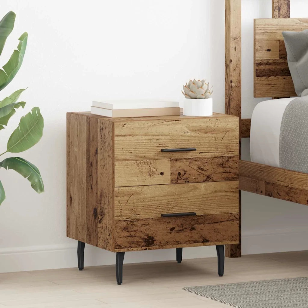 Armadio da Notte con cassetto Legno vecchio 40 x 35 x 47,5 cm