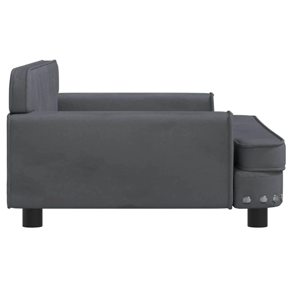 Cuccia per cani comoda cesta da divano scura 90 x 53 x 30 cm velluto grigio 02_0043189