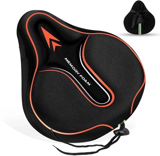 Sella per bicicletta con copertura - Diametro 28,5 x 25,5 cm - Sella coprente - Impermeabile - Respiro naturale - Comodo - Zona coprente per sella