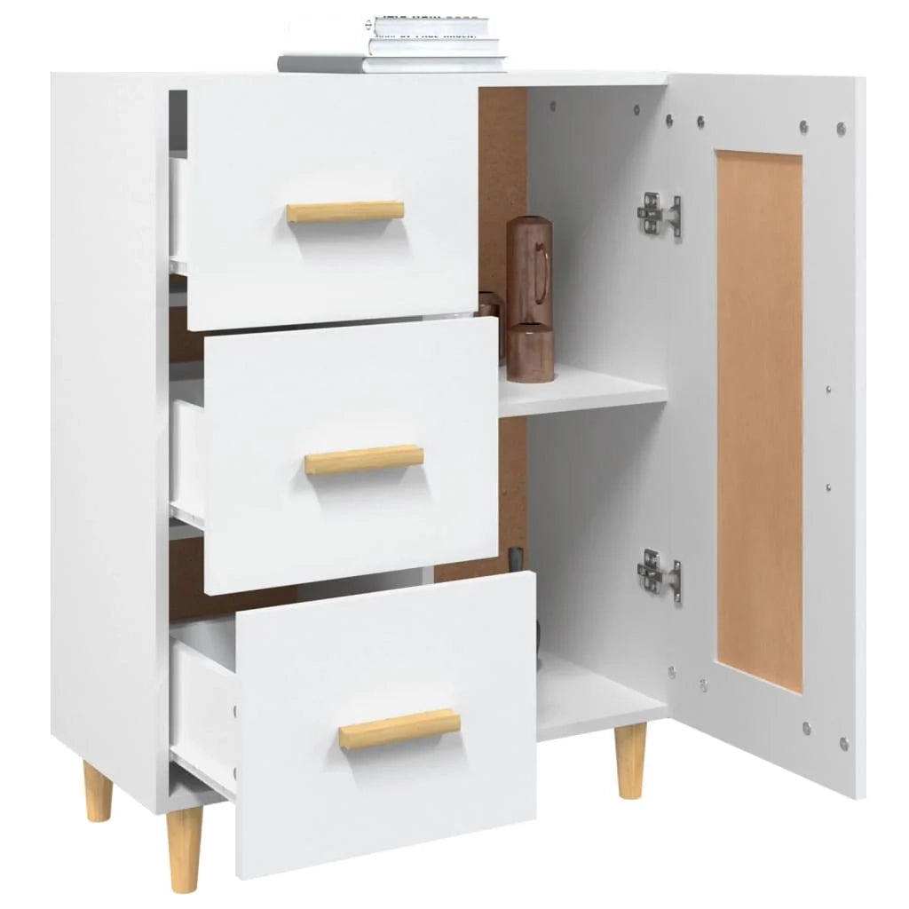 Credenza cassettiera cassettiera mobile contenitore organizer cucina soggiorno soggiorno 69,5 x 34 x 90 cm derivati ​​del legno bianco 02_0030451