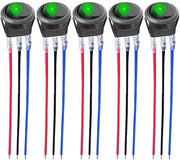 Schaltabatt 12 V 20 A 24 V 10 A con LED-rocker (5 set, verde)