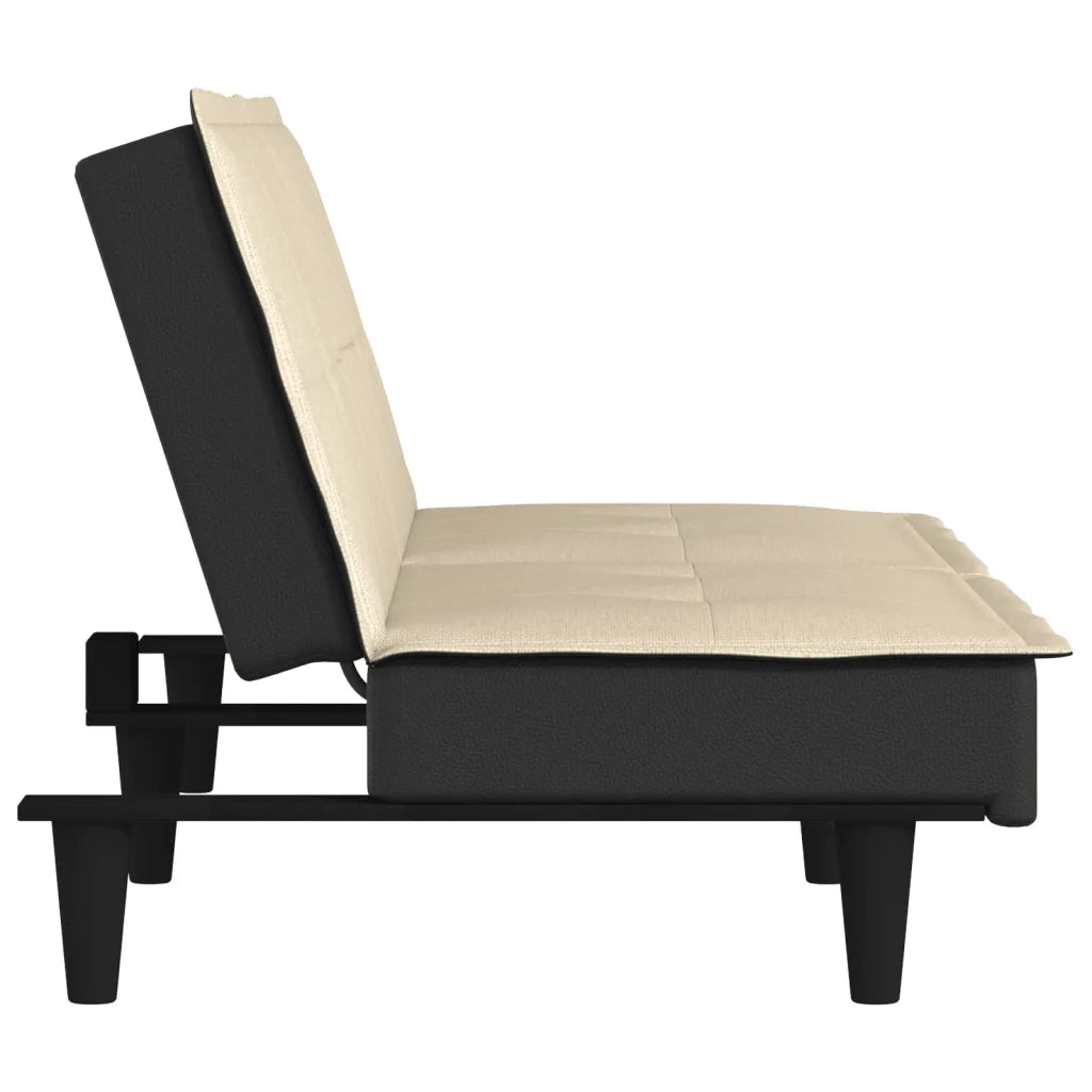 Divano Letto Crema in Tessuto 351916