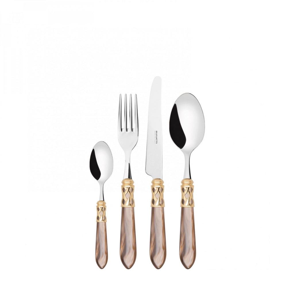 ALADDIN Ghiera Dorata, Posate Set 24 pz, Scatola Compact, Casa