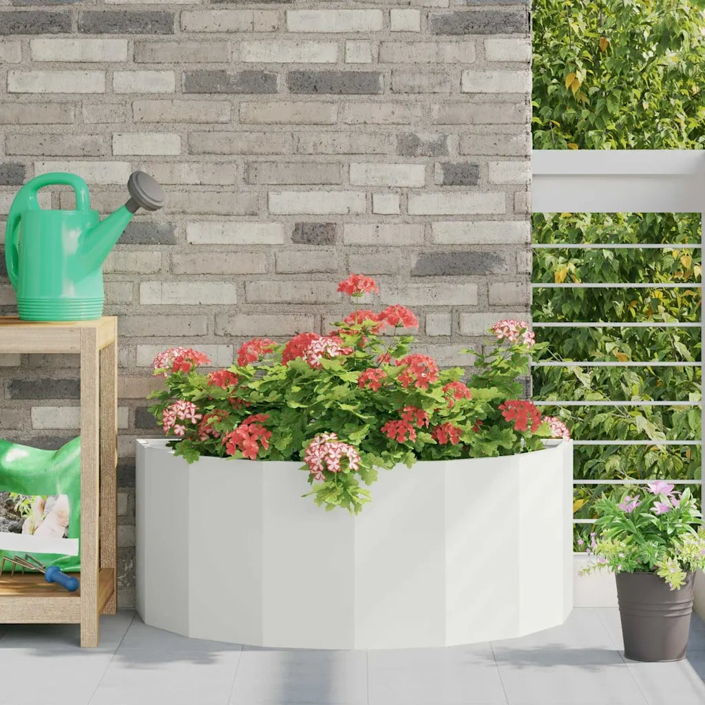 Fioriera-Vaso-Contenitore per Piante Bianco 90 x 45 x 35 cm Acciaio