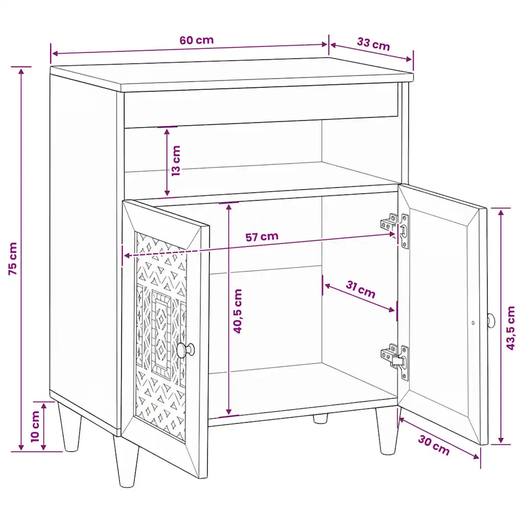 vidaXL Credenza Marrone chiaro 33.5 x 60 x 75 cm