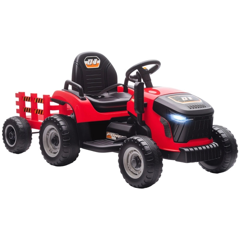 Trattore elettrico per bambini, trattore cavalcabile con telecomando, avviamento graduale, per bambini dai 3 agli 8 anni, rosso