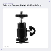 Supporto per Balhoofd 360 Gradi - Adattatore per Flitsschoen - Alloggiamento per Beugel - Mini Tripode - Alluminio - Massima Carico 2,5 kg - Testa del Tripode
