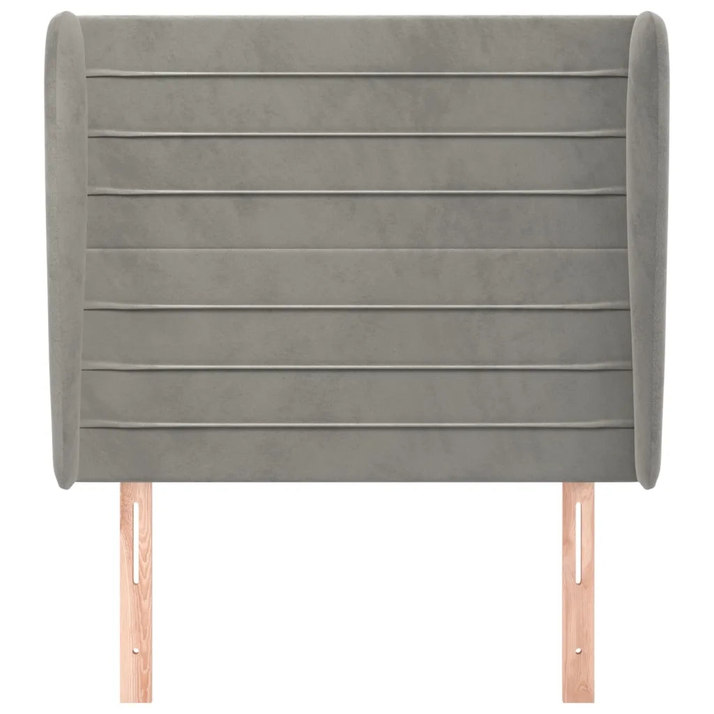 Testiera | Testata ad Orecchio Grigio Chiaro 93x23x118/128 cm in Velluto